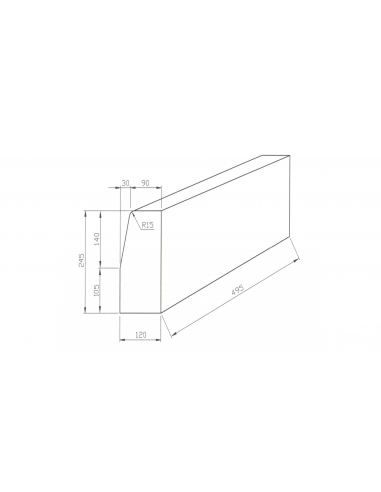 Bordillo hormigón 9/12x25x50
