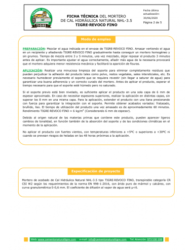 Mortero Tigre Revoco Fino 22Kg